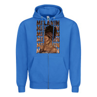 True Royal melanin melanin melanin with afro girl Zipper Hoodie - texasbilliewilder
