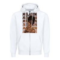 White melanin melanin melanin with afro girl Zipper Hoodie - texasbilliewilder