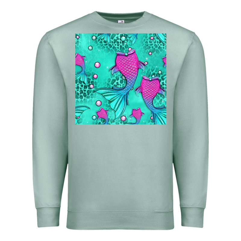 Mermaid Tail Seamless Pattern Premium Sweatshirt by HRA Design Shop | Teevron