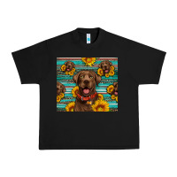 Black Chocolate Labrador with sunflowers western Urban Heavy Tee - Artiststas