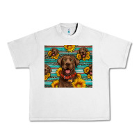 Lunar Rock Chocolate Labrador with sunflowers western Urban Heavy Tee - Artiststas