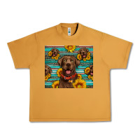 Peanut Butter Chocolate Labrador with sunflowers western Urban Heavy Tee - Artiststas