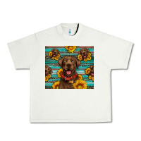Pistachio Chocolate Labrador with sunflowers western Urban Heavy Tee - Artiststas