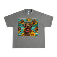 Tornado Chocolate Labrador with sunflowers western Urban Heavy Tee - Artiststas