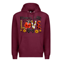Burgundy mama's little love bug Premium Hoodie - LillyAllenDesigns