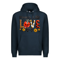 Navy mama's little love bug Premium Hoodie - LillyAllenDesigns