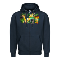 Navy monkey coffee cups Zipper Hoodie - Zillion Design Studio