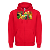 Red monkey coffee cups Zipper Hoodie - Zillion Design Studio