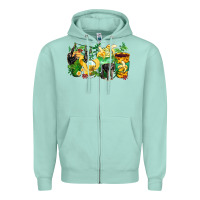 Seafoam monkey coffee cups Zipper Hoodie - Zillion Design Studio