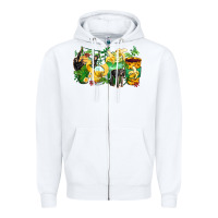 White monkey coffee cups Zipper Hoodie - Zillion Design Studio