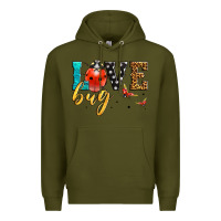 Army Green love bug lady bug Premium Hoodie - LillyAllenDesigns