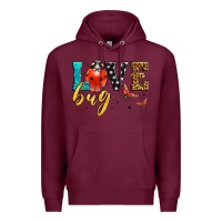 Burgundy love bug lady bug Premium Hoodie - LillyAllenDesigns