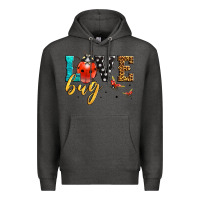 Charcoal Heather love bug lady bug Premium Hoodie - LillyAllenDesigns
