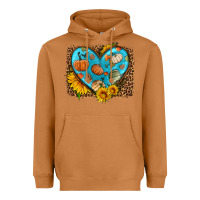 Meerkat fall pattern heart with leopard background Heavyweight Hoodie - HRA Design Shop