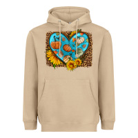 Mushroom fall pattern heart with leopard background Heavyweight Hoodie - HRA Design Shop