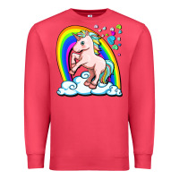 Cardinal cute unicorn with rainbow Premium Sweatshirt - FaDigitalArtStudio