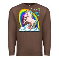 Chestnut cute unicorn with rainbow Premium Sweatshirt - FaDigitalArtStudio