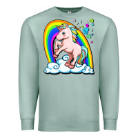 Seafoam cute unicorn with rainbow Premium Sweatshirt - FaDigitalArtStudio