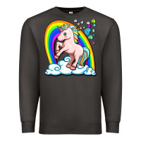 Smoke cute unicorn with rainbow Premium Sweatshirt - FaDigitalArtStudio
