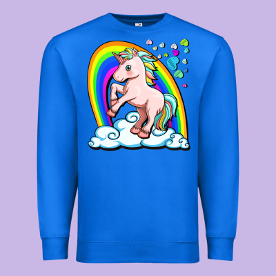 Cute Unicorn With Rainbow Premium Sweatshirt Designed By Fadigitalartstudio