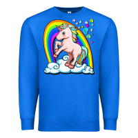 True Royal cute unicorn with rainbow Premium Sweatshirt - FaDigitalArtStudio