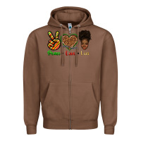 Chestnut peace love locs Zipper Hoodie - texasbilliewilder