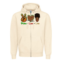 Sandshell peace love locs Zipper Hoodie - texasbilliewilder