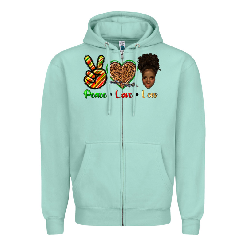 Peace Love Locs Zipper Hoodie by texasbilliewilder | Teevron