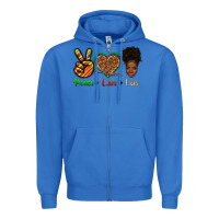 True Royal peace love locs Zipper Hoodie - texasbilliewilder