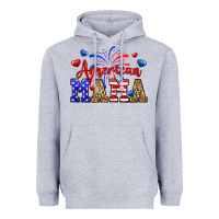 Heather Grey American mama Heavyweight Hoodie - Neo Western
