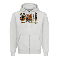 Dove Grey peace love melanin Zipper Hoodie - texasbilliewilder