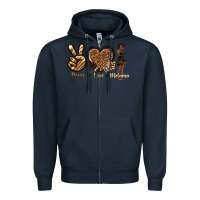 Navy peace love melanin Zipper Hoodie - texasbilliewilder
