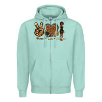 Seafoam peace love melanin Zipper Hoodie - texasbilliewilder