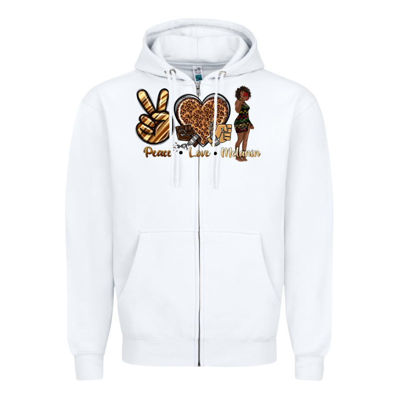 Peace Love Melanin Zipper Hoodie by texasbilliewilder | Teevron