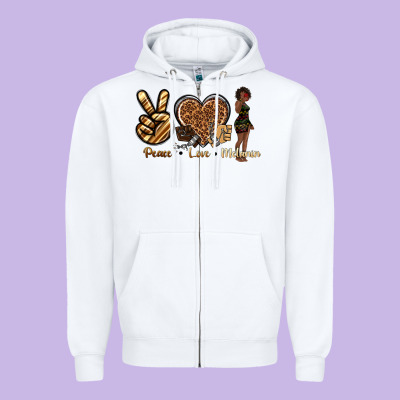 Zipper Hoodie peace love melanin