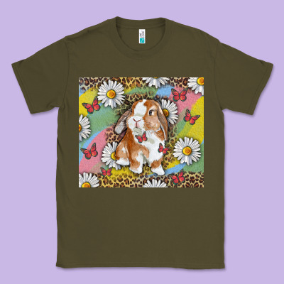 Classic Tee Watercolor Easter Bunny With Daisy