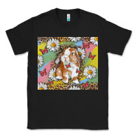 Black Watercolor Easter Bunny With Daisy Classic Tee - RanaPortraitStore