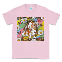 Bubblegum Pink Watercolor Easter Bunny With Daisy Classic Tee - RanaPortraitStore