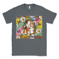 Charcoal Heather Watercolor Easter Bunny With Daisy Classic Tee - RanaPortraitStore
