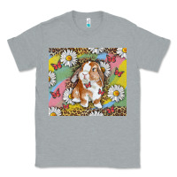 Heather Grey Watercolor Easter Bunny With Daisy Classic Tee - RanaPortraitStore