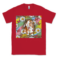 Red Watercolor Easter Bunny With Daisy Classic Tee - RanaPortraitStore
