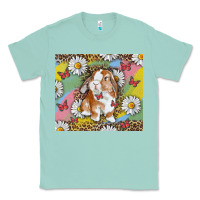 Seafoam Watercolor Easter Bunny With Daisy Classic Tee - RanaPortraitStore