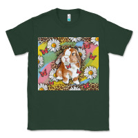 Sports Green Watercolor Easter Bunny With Daisy Classic Tee - RanaPortraitStore