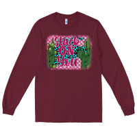 Burgundy stuck on you cactus Long Sleeve Tee - BarkalooDesign