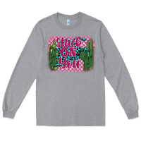 Heather Grey stuck on you cactus Long Sleeve Tee - BarkalooDesign