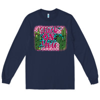 Navy stuck on you cactus Long Sleeve Tee - BarkalooDesign