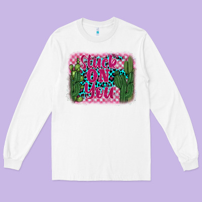 Stuck On You Cactus Long Sleeve Tee Designed By Barkaloodesign