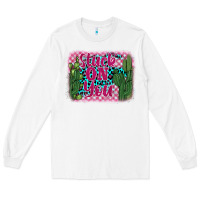White stuck on you cactus Long Sleeve Tee - BarkalooDesign