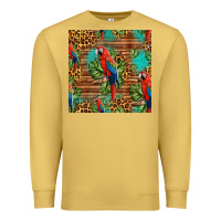 Antique Gold macaw parrot seamless pattern Premium Sweatshirt - HRA Design Shop