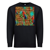 Black macaw parrot seamless pattern Premium Sweatshirt - HRA Design Shop